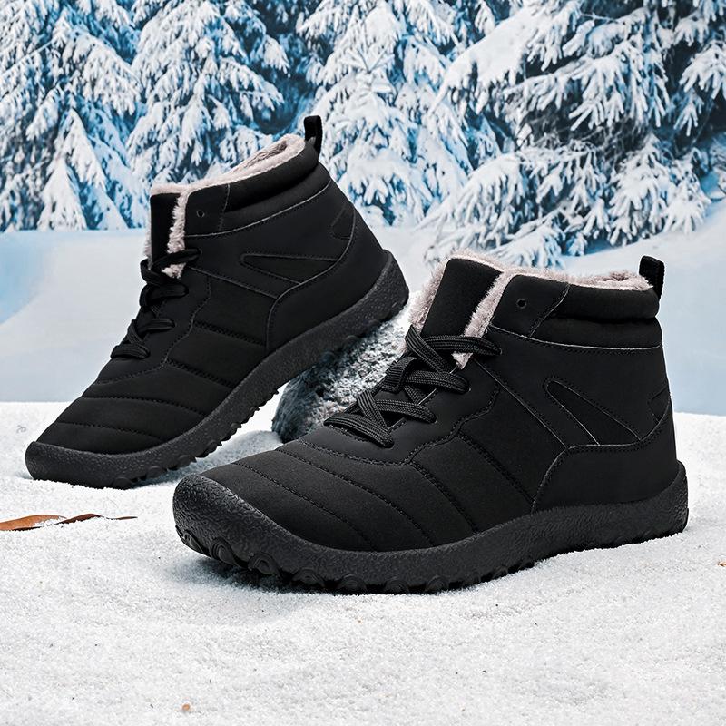2025Winter Thick Plush Warm Boots for Men Outdoor Breathable Comfy Coze Snow Boots Man Windproof Short Boot Shoes