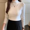 2023 Pullover Knitted Women Sweater Fashion Casual Half High Collar Slim Solid Sweaters Soft Jumper Ladies Warm Tops 28454