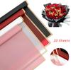 20 Sheets Korean Style Floral Wrapping Paper with Golden Border Semi Transparent Material for Rose Bouquet and Gift Packaging