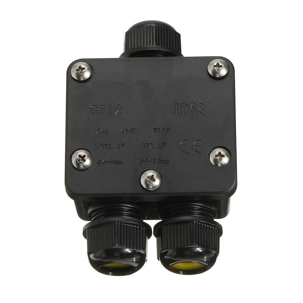 Waterproof IP68 Cable Connector 3 Way External Electrical Junction Box Plastic Cable Wire Connector