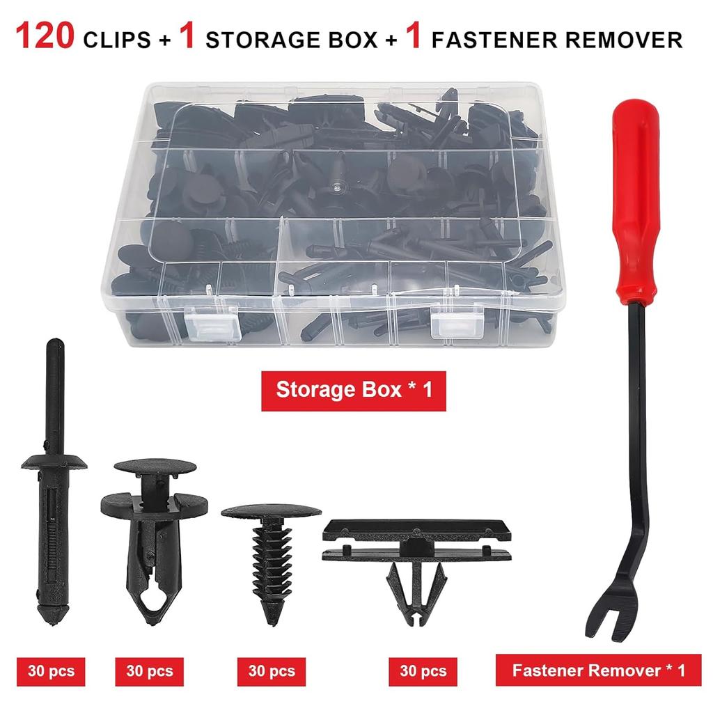 121PCS Fender Clips For 2007- Jeep Wrangler JL JK & 2005-2010 Grand Cherokee, Retainer Push P 6030441, Plastic Rivets 6506007AA, Rocker Molding Clips