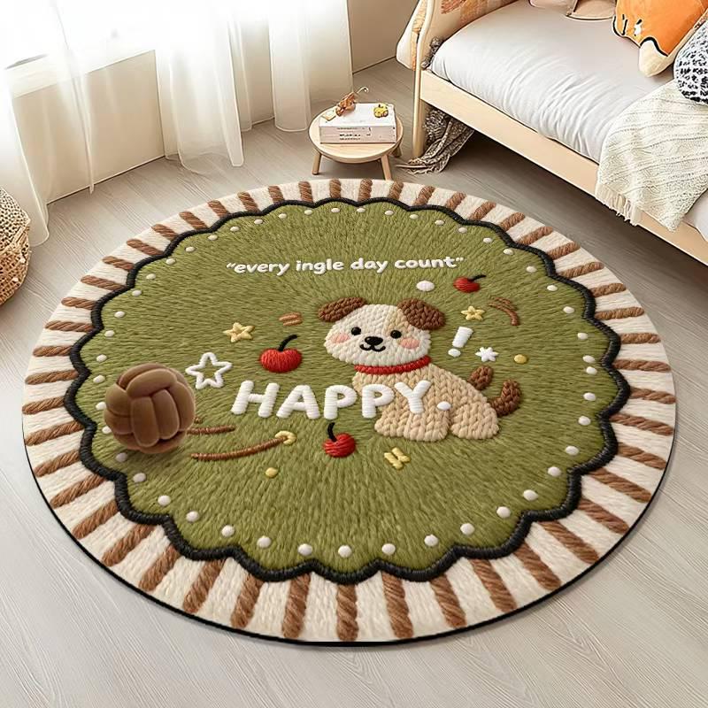 Cartoon Puppy Rug: Dirt-Resistant, Easy-Clean Decorative Mat for Living Room, Sofa, Coffee Table, or Outdoor Camping