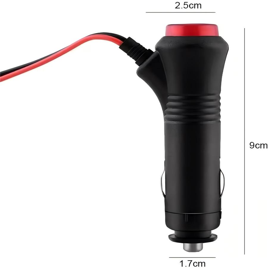 12V 24V Male Auto Car Motorcycle Cigarette Lighter Socket Plug Connector On Off Switch 1m Universal Connector Switch