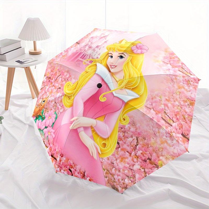 

1pc Princess Aurora s Pink Blossom Umbrella: Auto-Open Close, Foldable Design, Outdoor Adventure Essential for Fans & Travelers!V068