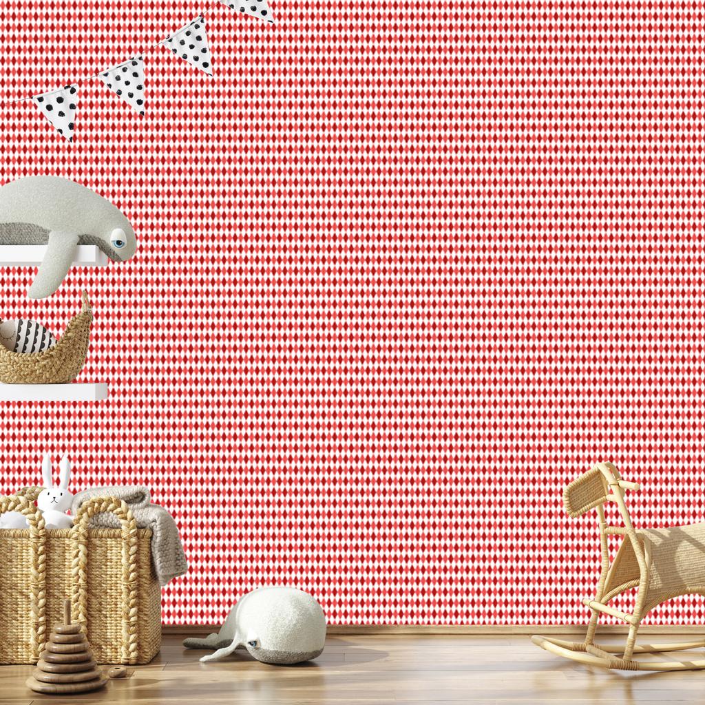 Wallpaper Rhombus argyle coral for living room and bedroom 50x1000