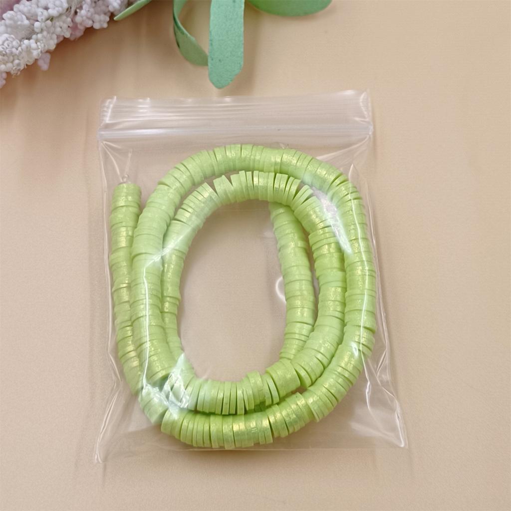 1 Sıra Kolye 7 Renk Bileklikler 6mm Sedefli Toz DIY Takı Yapımı İçin Gevşek Boncuklar Polimer Kil Moda 350 Adet Ara Boncuk