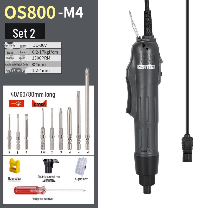 Oushen 801800 Electric Screwdriver Set with High-Quality Motor and Straight Handle for Household Use