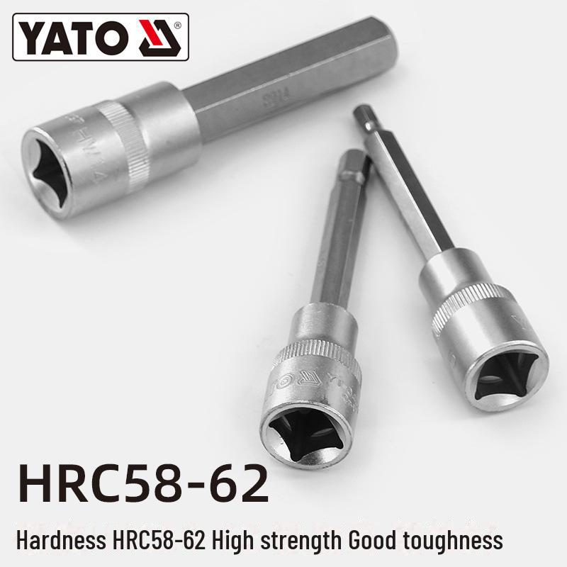 YATO 1/2" Hex Screwdriver Socket Set, S2 Batch Head, Chrome Vanadium Steel