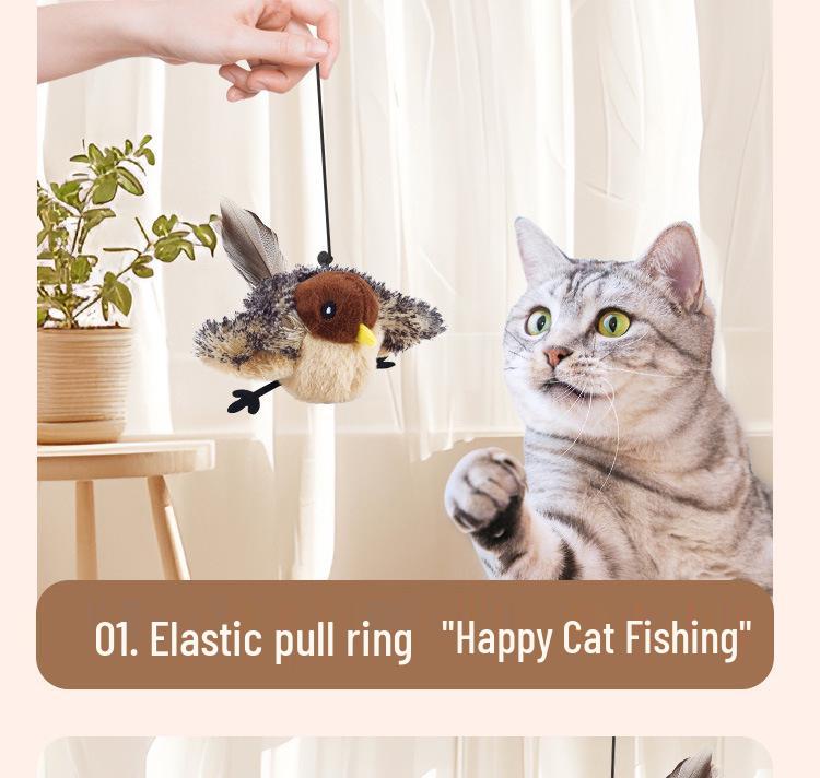 Remote Control Electric Sparrow Cat Toy - Interactive Self-Play Wings Simulator for Cats