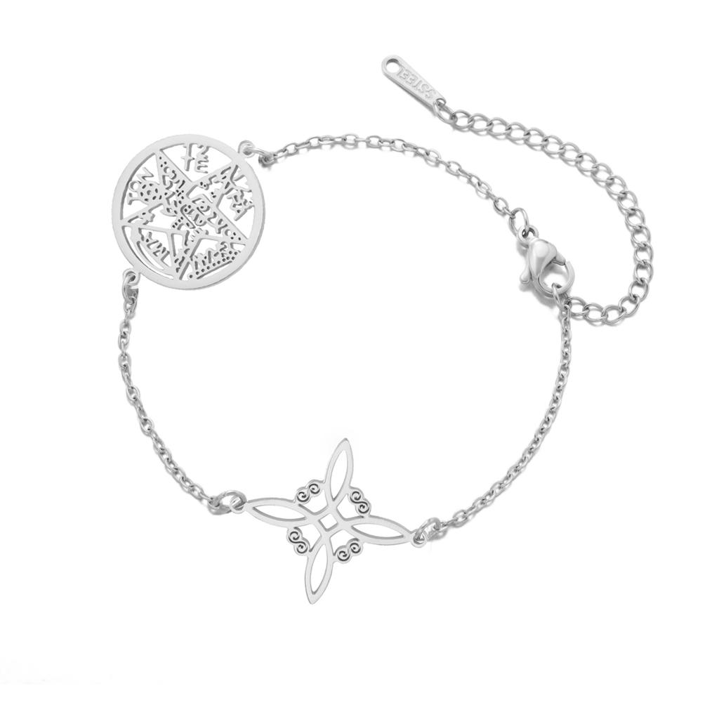  Wicca Witch Knot Bracelet Stainless Steel God Name Tetragrammaton Pentagram Bracelet Solomon Amulet Jewelry Wholesale