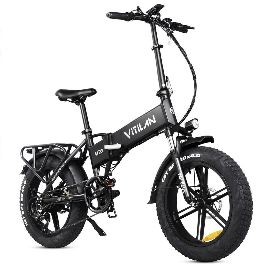 Foldable Electric Bicycle VITILAN V3 2.0, 750W Motor, 48V 13Ah Battery, Top Speed 45 Km/h, Cruising Range 73km, 20*4.0 Inch Tires