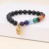 Black Tourmaline Hamsa Hand October Chakra Bracelet [Koai] Bracelet, Birthstone,