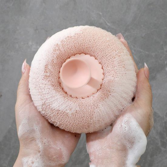 Sunflower Suction Cup Bath Scrub Sponge Deep Exfoliating Massage Skin Pampering Bath Sponge Shower Gel Foam Maker