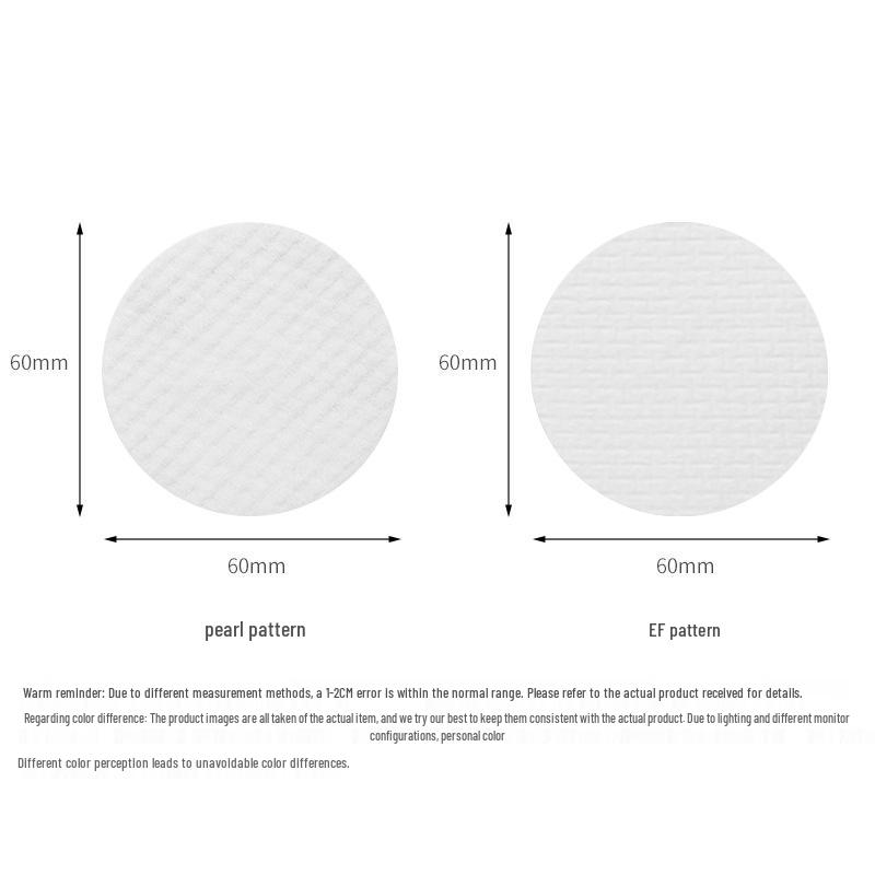Pure Cotton Pearl Texture Makeup Remover Pads - Thick, Disposable, Round Cleansing Wipes