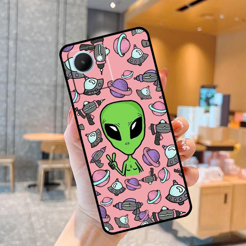 Aesthetics Cute Cartoon Alien Case For Realme C55 C33 C31 C35 C30 C11 C15 C25s C21Y GT Neo 5 3T 2T 8 9 10 11 Pro Plus