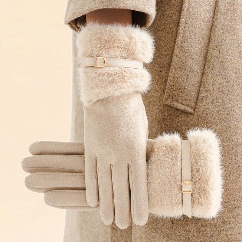 Women's Gloves Autumn Cycling Winter Warm Non-Slip Female Sports Touchscreen Fishing Gloves Windproof Motorcycle Ski Mittens