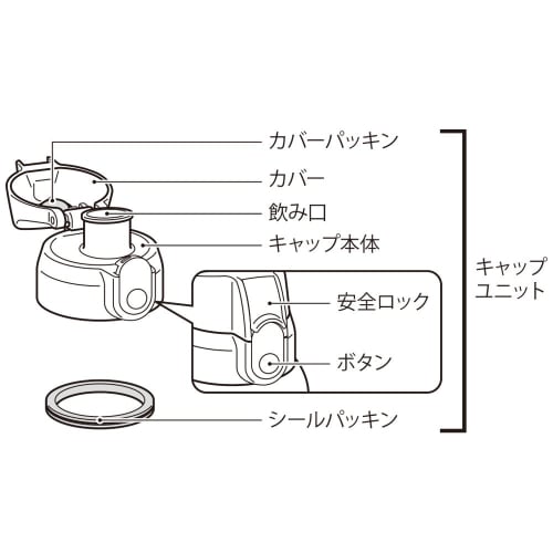 Wahei Freiz Replacement Parts Water Bottle Cap Unit One-Touch Plug Direct Bottle Fortec Speed Star STC05-CU-BK2