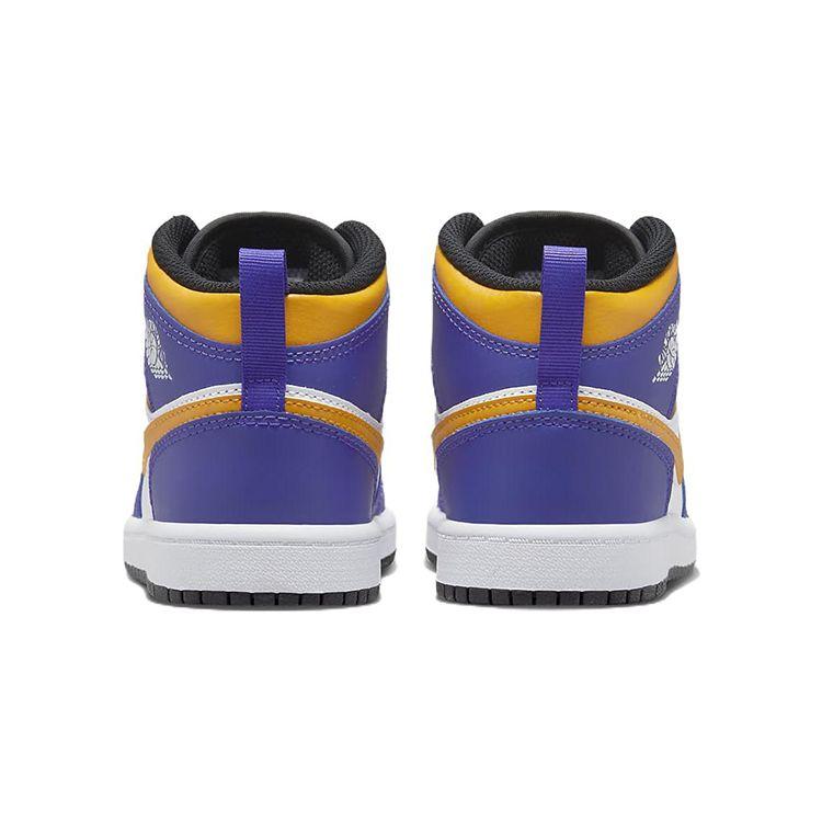 Air Jordan 1 Mid PS Lakers Kinder-Sneaker Lila Dark-Concord Weiß DQ8424-517