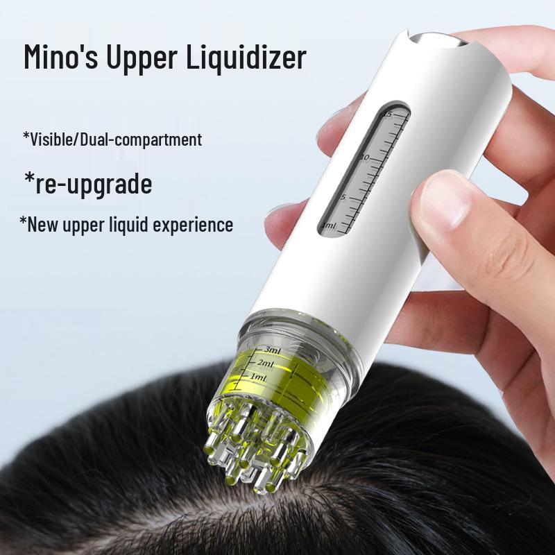 Mino Scalp Applicator 15ml: Large-Capacity Portable Hair Strengthening Oil Roller & Massage Comb