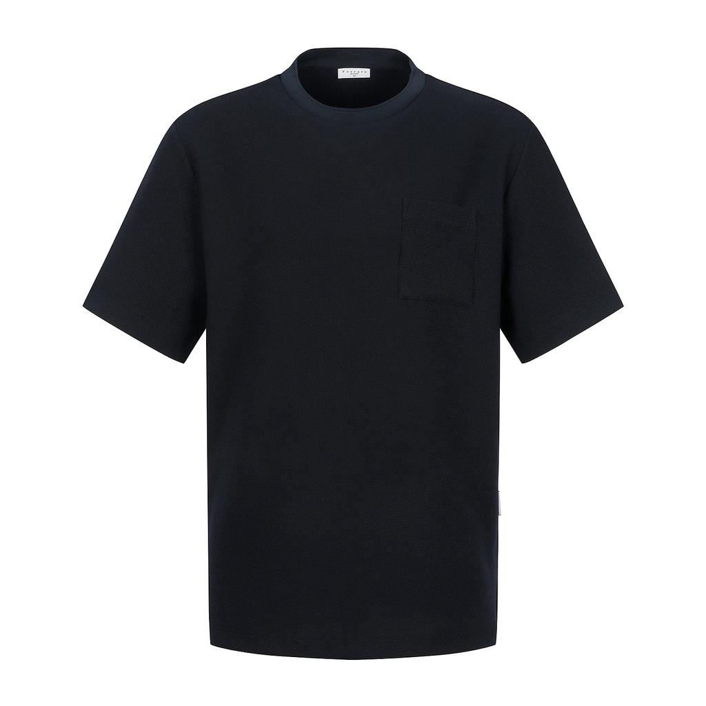 FERRAROMILANO Micro-Textured Jersey Round T-Shirt Navy (Am0Eks20949)