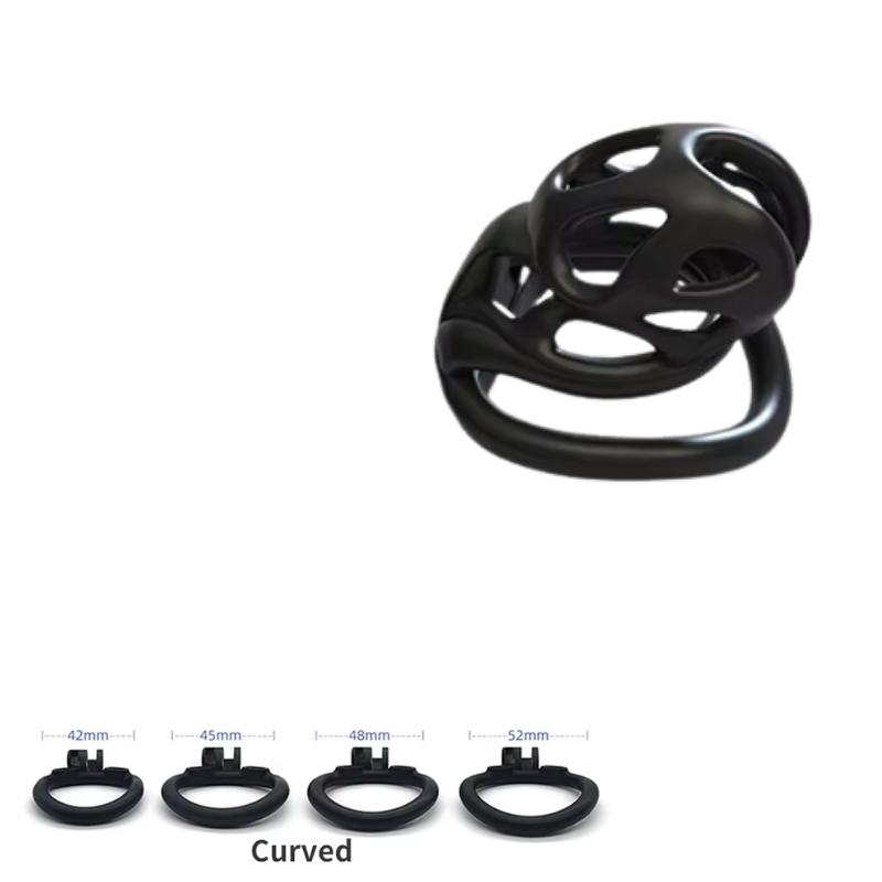 New Male Chastity Embedded Resin Cage with 4 Adjustable Rings Breathable Resin Chastity Belt for Penis Ring Chastity Toy 18+