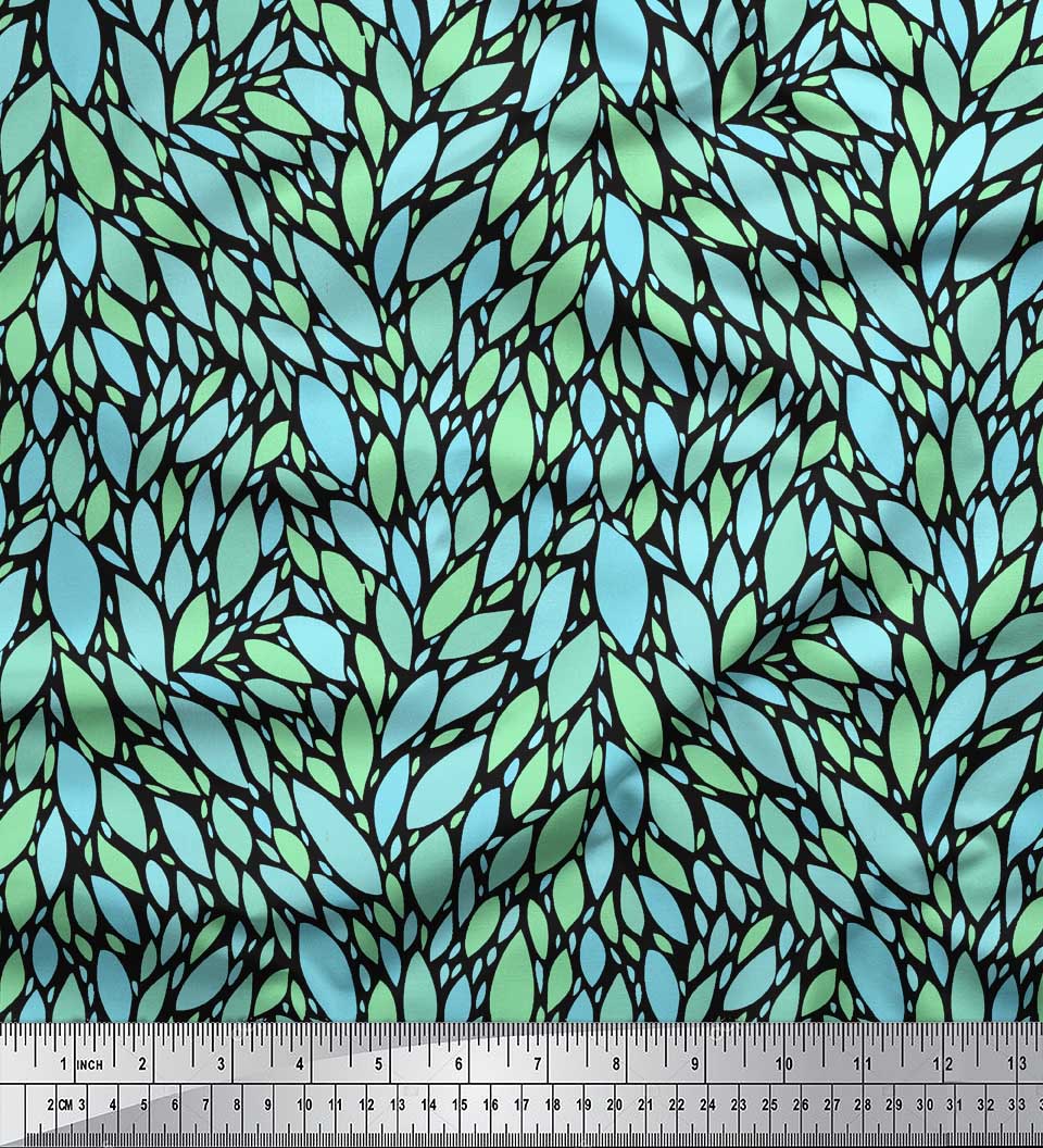 

Soimoi Черная японская креп-сатиновая ткань с принтом листьев и листьев, 42 дюйма в ярдах 42 Inch Wide - Cotton Voile чёрный