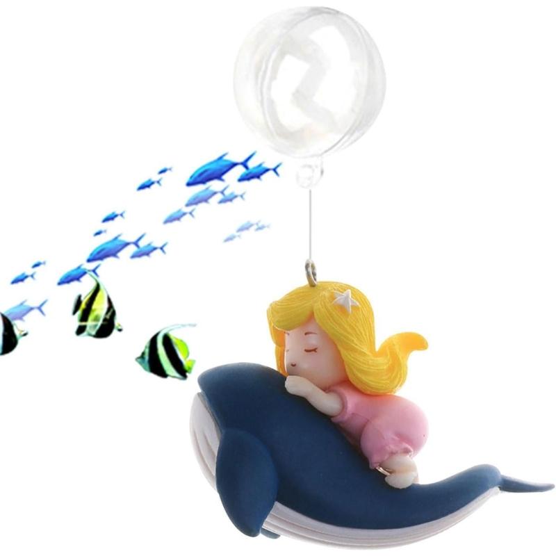 Floating Diver Device Aquarium Ornament Lovely Girl on Whale Miniature DIY Toy