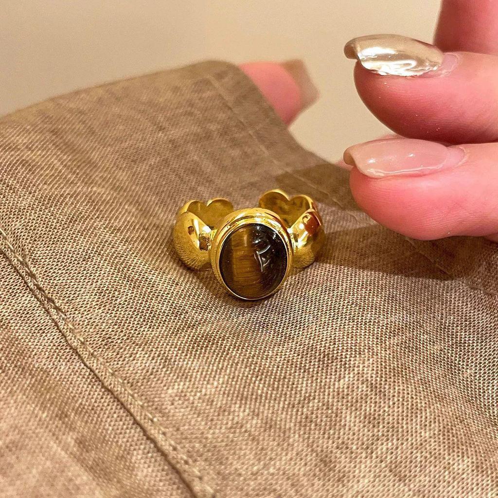 Korean Luxury Zircon Pearl Bow Ring - Vintage Niche Design, Women's Open Hand Jewelry