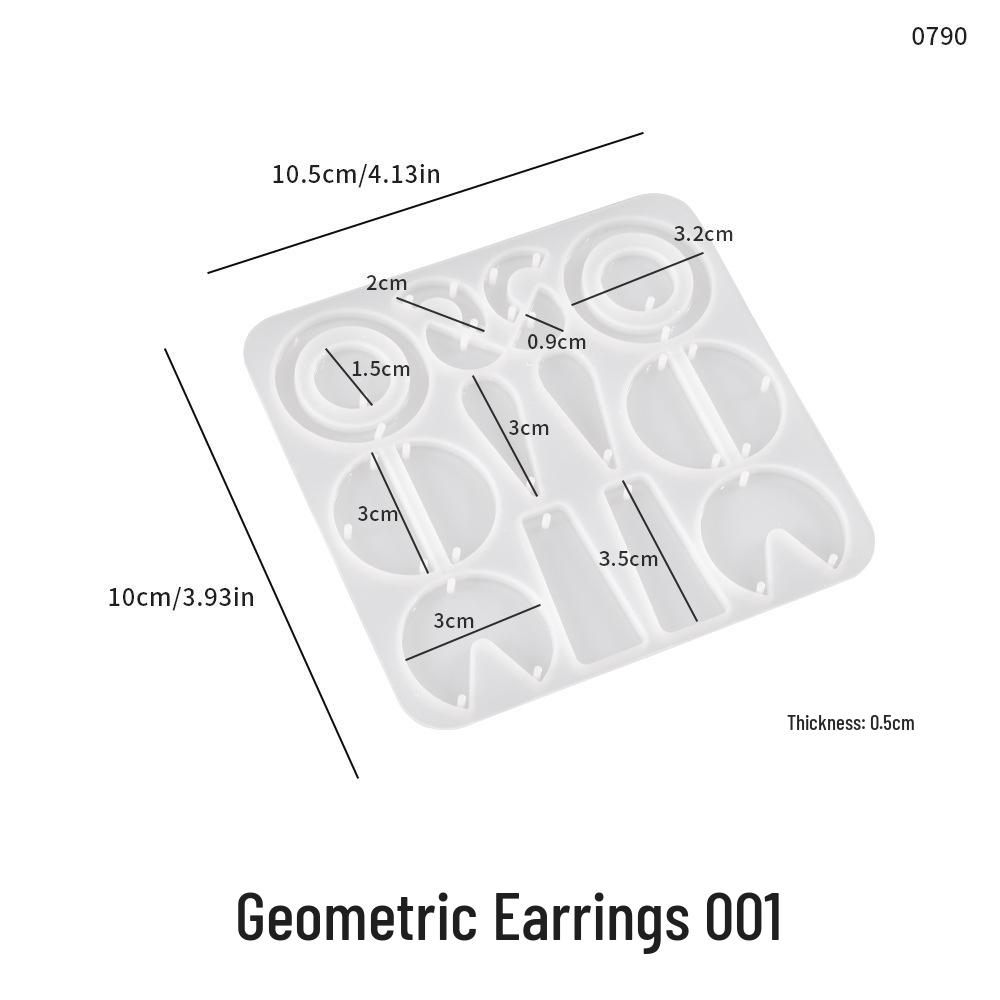 Poppy DIY Silicone Molds for Epoxy Resin: Arched, U-Shaped, Irregular Earrings, Pendants, and Charms.