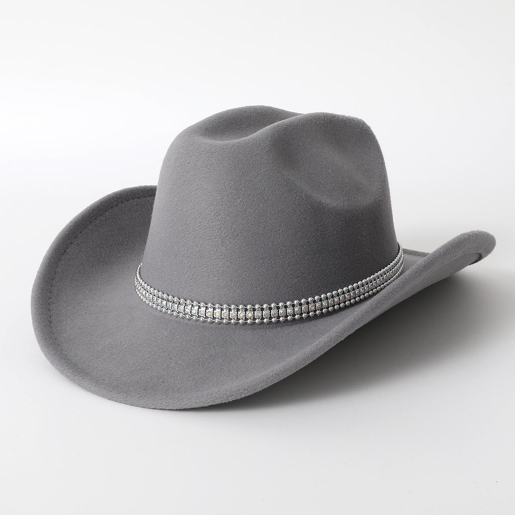 European and American men's and women's solid color western cowboy top hat party holiday jazz hat felt hat top hat