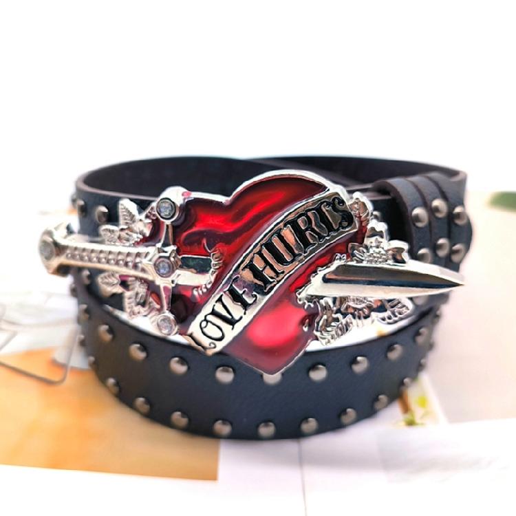 Unique Buckle Girls Waist Belt Street Dance Jeans Belt Decorative Studs