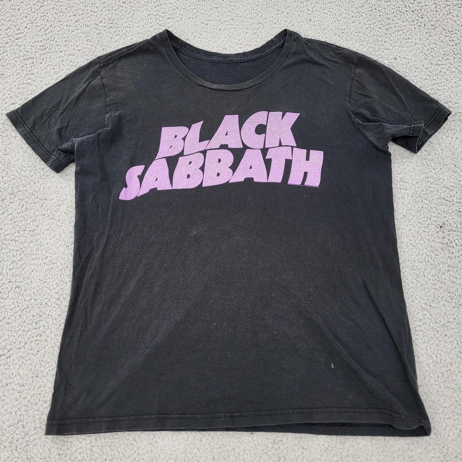 Black Sabbath Shirt Mens Large Black Logo Band Graphic Rock Music Tee S