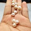7.5-8.5mm 4A Freshwater Pearl Muffin Bead, Half-Drilled Nude Manta Rose for DIY Earrings or Rings.