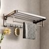 Gun Gray Punch-Free Space Aluminum Wall-Mounted Bathroom Towel Rack