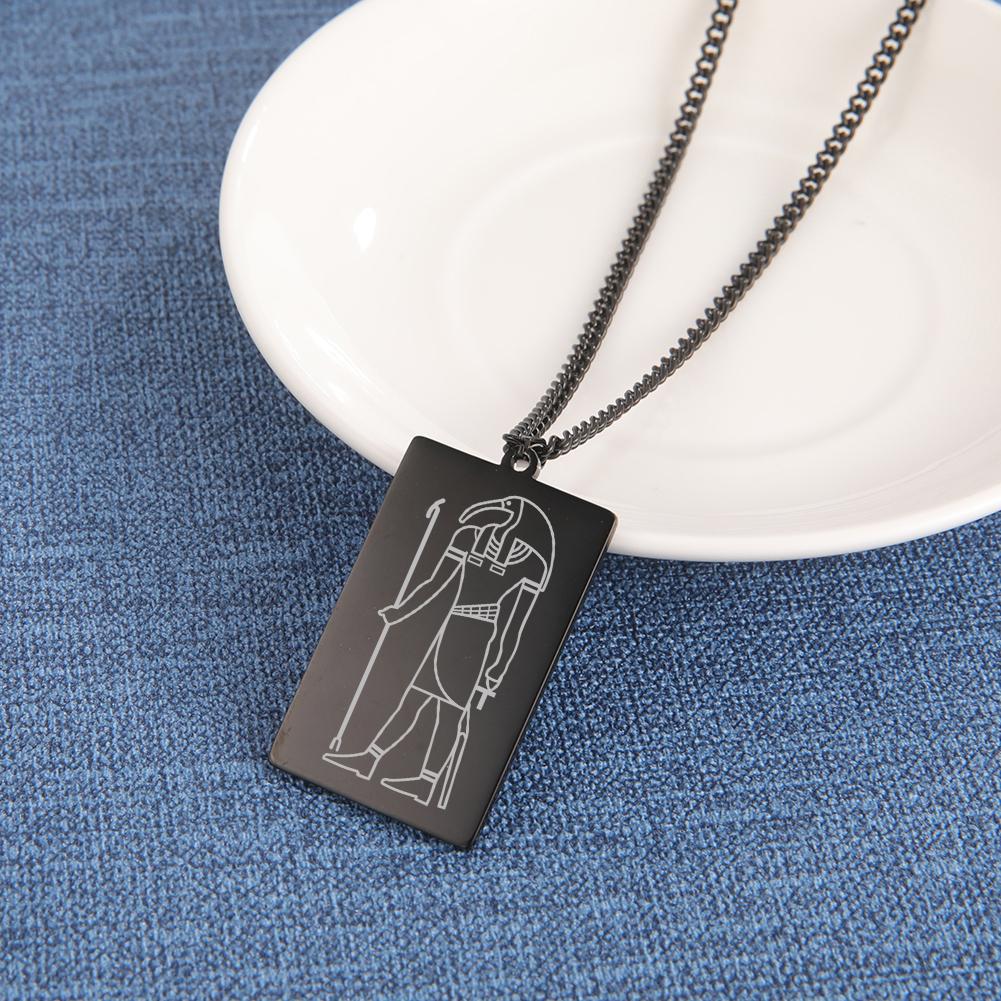 Dawapara Ancient Egyptian Deity Pendant Necklace God Horus Anubis Goddess Isis Amulet Stainless Steel Jewelry