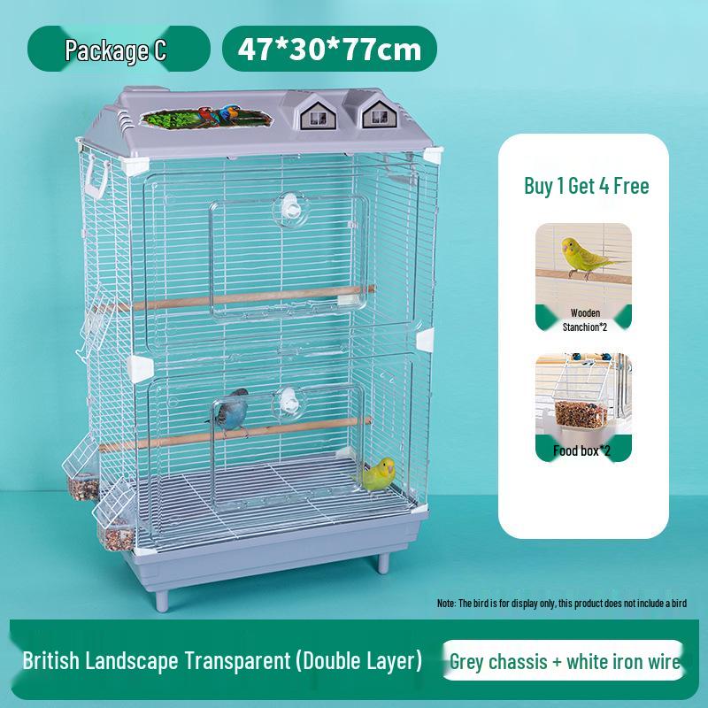 ClearView Zier Vogelkäfig für Finken und Wellensittiche - Großes Villen Design