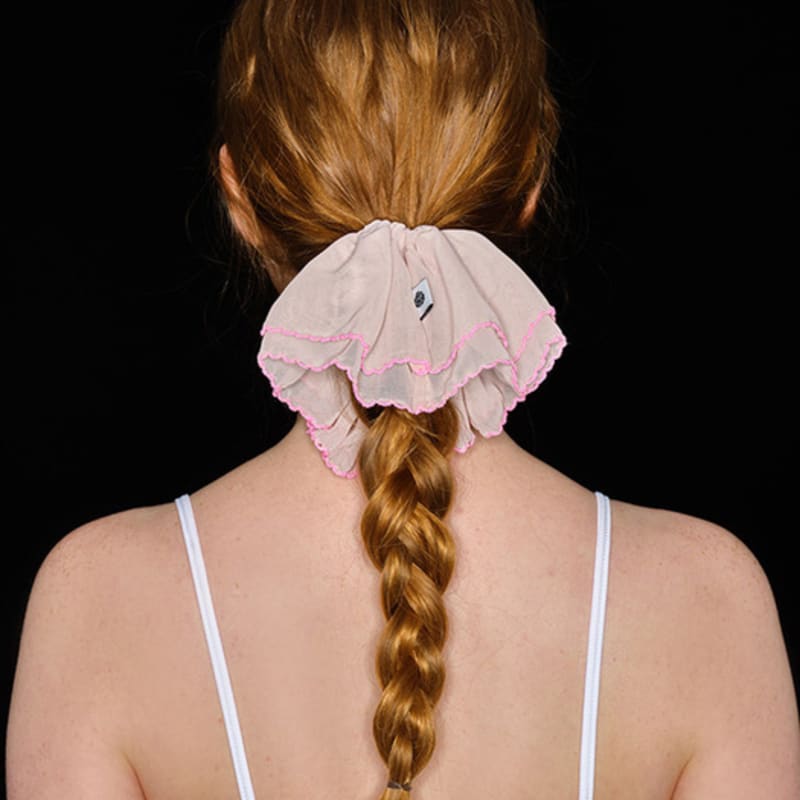 Eireve PICOT CHIFFON FRILL SCRUNCHIE (PINK)
