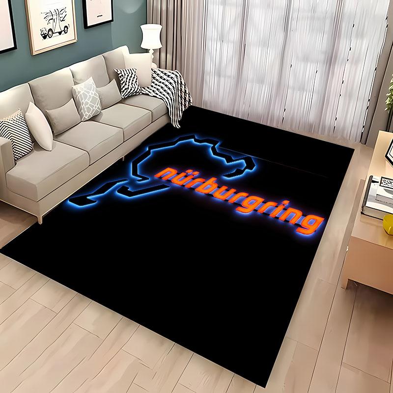 Nürburgring F1 Internationale Strecke Bereichsteppich, Teppich für Wohnzimmer Schlafzimmer Sofa Fußmatte Dekor, Kinderspiel Rutschfeste Bodenmatte Alfombra