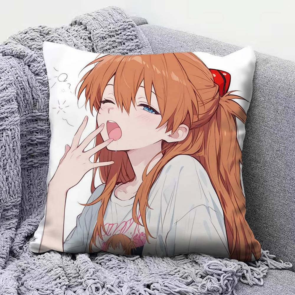 Asuka Langley Soryu Asuka Anime Girl Home Sofa Cushion Covers and Aecorative Custom Pillow Covers