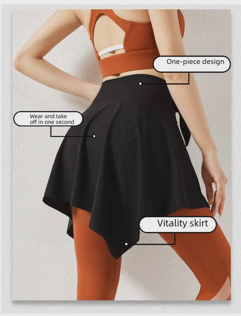 Women's Yoga Skirt: One-Piece Fitness Skirt with Hip-Covering Design