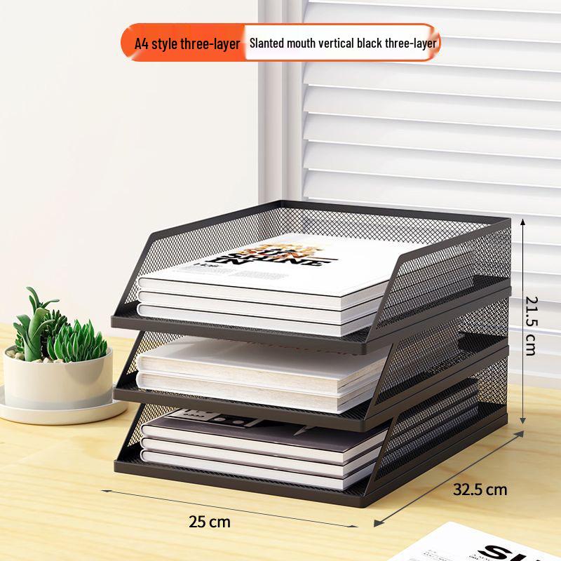 A3A4 Metall Desktop Aktenorganizer Rack - Büroarbeitsplatz Dokumentenhalter