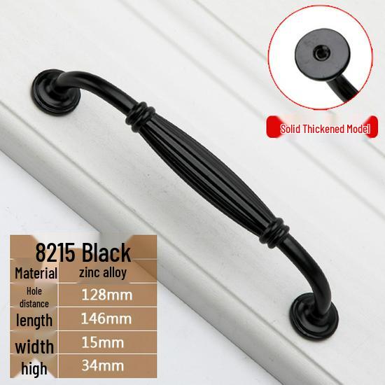 Modern European Black Handle for Cabinets and Wardrobes
