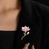 Alloy Magnolia Flower Brooch Jewelry Gifts Elegant Fashion Pin Flowers Badge Clothing Bags Accessories Sweater Brooch