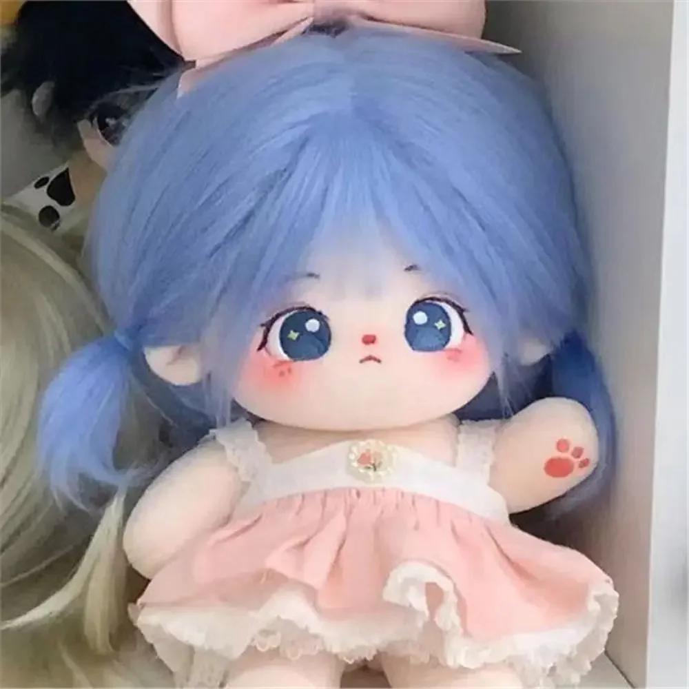 20Cm Change Clothes  Toy Cute Sweet Girl Birthday Kawaii Sweet Girl White Fried Hair  Stuffed Doll Body Gift Dolls