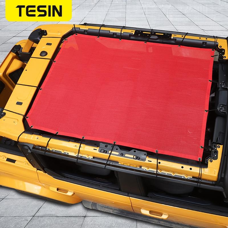 TESIN Car Covers For Ford Bronco  2022 PVC Sunshade Roof Top Mesh Anti UV Rays Insulation Net Protection 4Doors