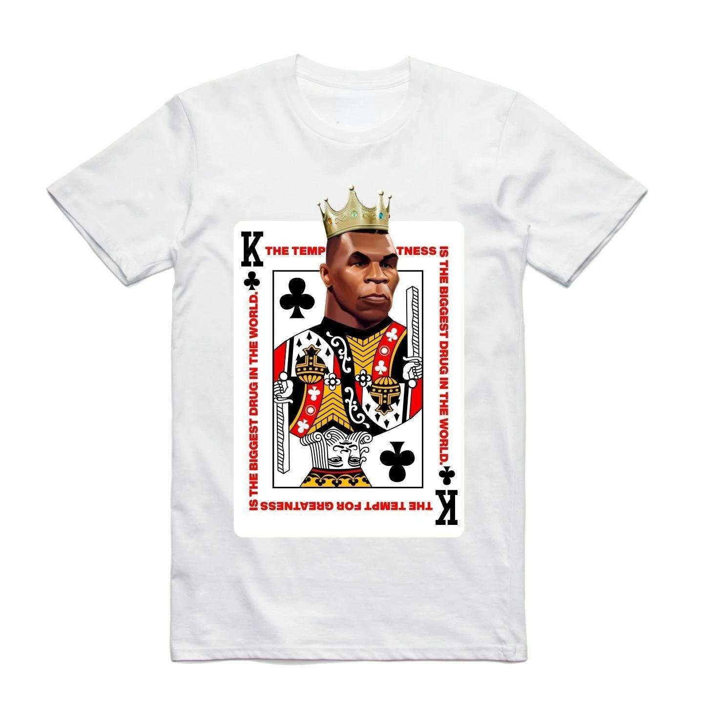 

King of Clubs Funny Mike Tyson Poker Card TShirt Premium Cotton Short Sleeve ONeck Mens T Shirt New S3XL 4XL