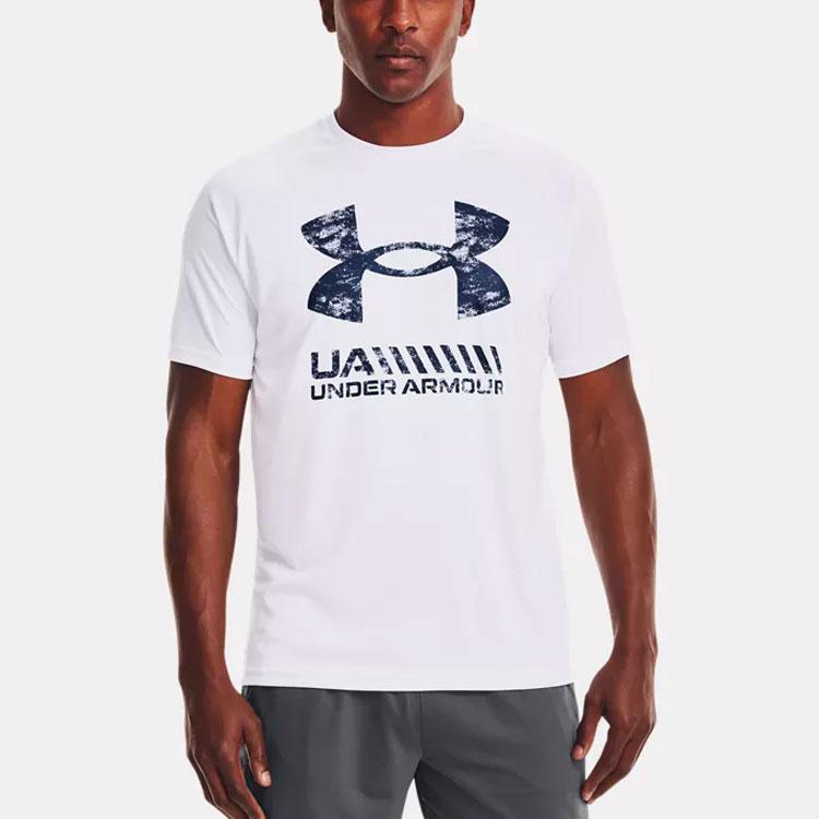 Under Armour Casual Training Breathable Round Neck Short Sleeve Raglan T-Shirt Men Tops White 1363065-100