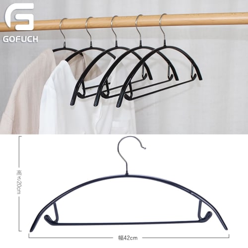 Gofuch Non-Slip Hangers, 20-Piece Set, Black, Stylish Storage Hangers, Prevents Clothes from Slipping, Suitable for Wet and Dry Use, Slim Fit, for Jac
