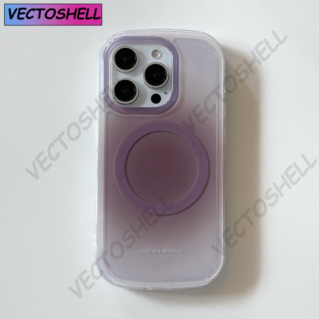 New Korean Pastel Gradient Magnetic Case for iPhone 11-16 Pro Max - Shockproof Soft Silicone Wireless Charging Ready