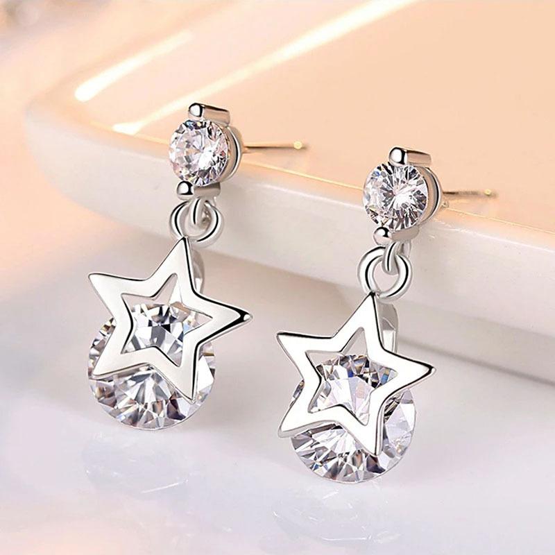 Star Earrings, Female Niche, Sweet and Cool Earrings, Exquisite Earrings, Super Sparkling Texture, Delicate Tassel Earrings